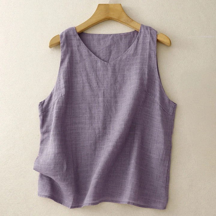 Stylish women's sleeveless vest top. Effortless chic clothing, ideal for versatile summer casual fashion.