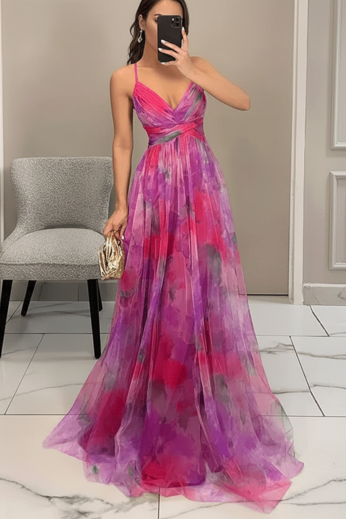 Classic women's sleeveless maxi dress, an essential summer outfit that transitions from day to night.