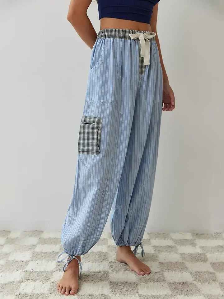 Comfortable striped women's lounge set, also great as stylish pajamas or casual wear.