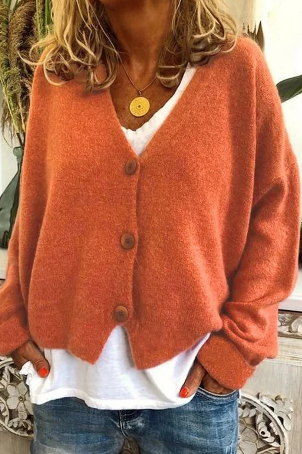 Women's Effortless Style Button-Front Cardigan. Cozy, relaxed fit for everyday fashion & layering.