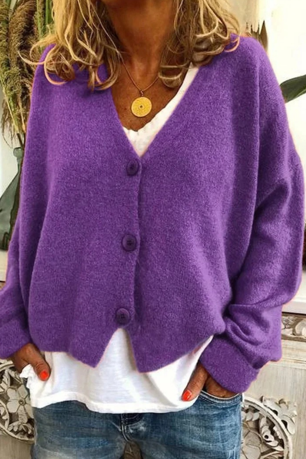 Everyday fashion women's button-front cardigan. Comfortable, relaxed fit.