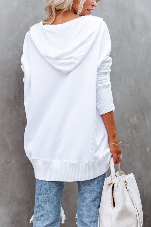 Comfortable long sleeve women's pullover hoodie, perfect relaxed fit for casual weekend style.