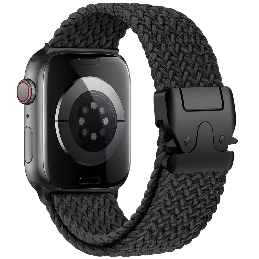 All-day comfort women's elastic smartwatch strap, breathable nylon band for active lifestyles.