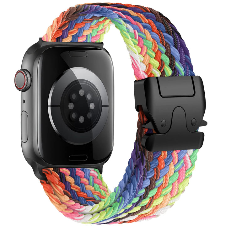 Lightweight & durable women's elastic smartwatch band, breathable nylon strap for ultimate active comfort.