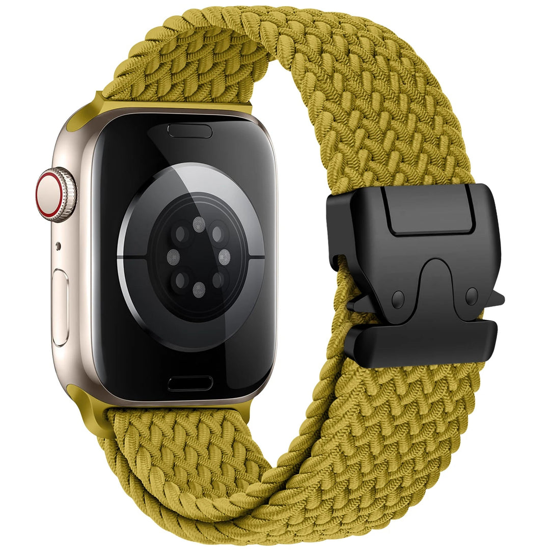Stylish women's elastic smartwatch accessory, comfortable nylon band for sport & daily wear.