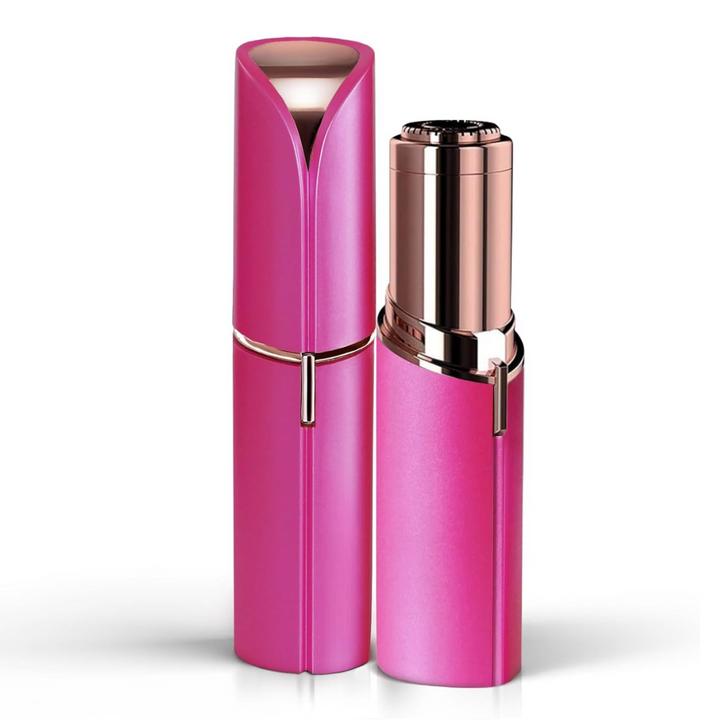 Close-up of electric face shaver for women, precise hair removal without irritation