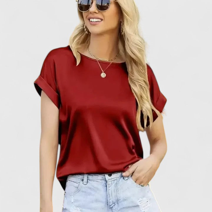 Women's elegant batwing sleeve blouse top, loose fit & comfortable. Perfect for casual wear or office outfit.