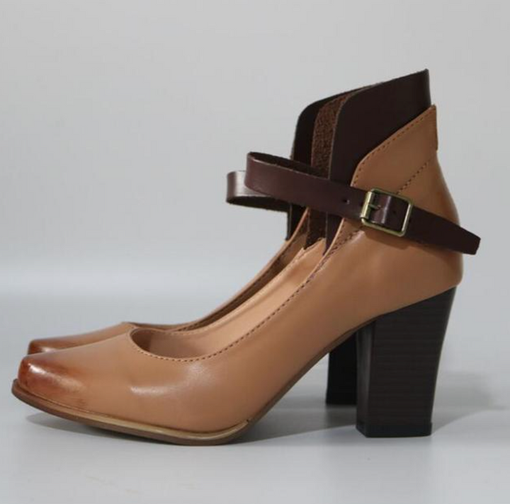 Women's elegant black Mary Jane pumps with adjustable strap. Classic style dress shoes for comfort & fashion.