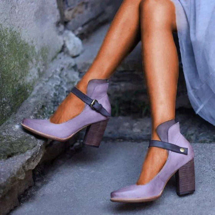 Stylish Isabella Mary Jane pumps, comfortable heels with adjustable strap for party, formal, or casual chic wear.