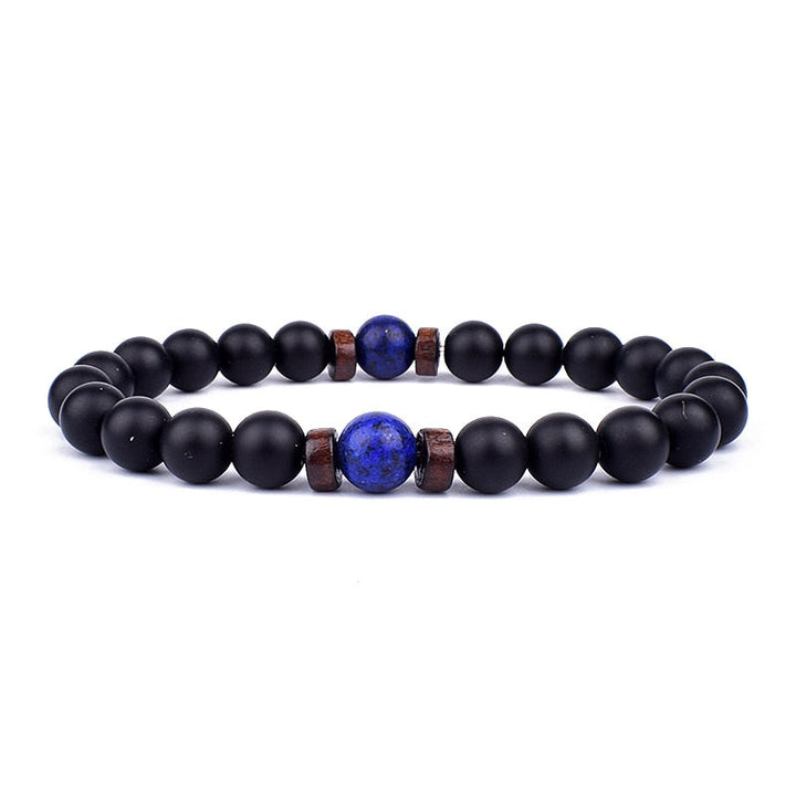Elegant natural stone bracelet for women, a black gemstone fashion accessory, perfect for layering.