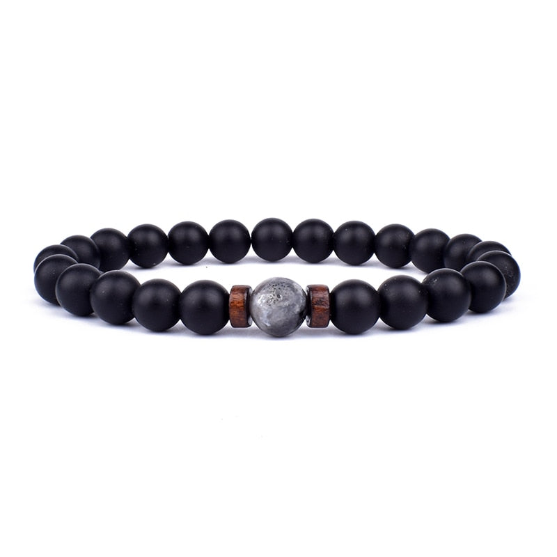 Stylish black natural stone bracelet, an elegant women's accessory for a chic and timeless fashion statement.