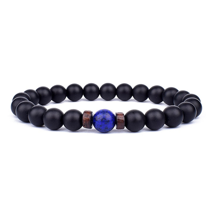 Timeless style black stone bracelet, an elegant natural gemstone jewellery accessory for women.