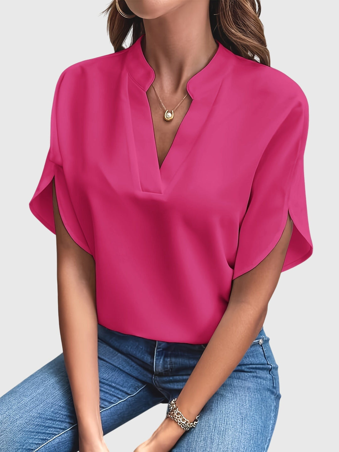 Elegant long sleeve women's blouse, a fashion essential for office and everyday wear.