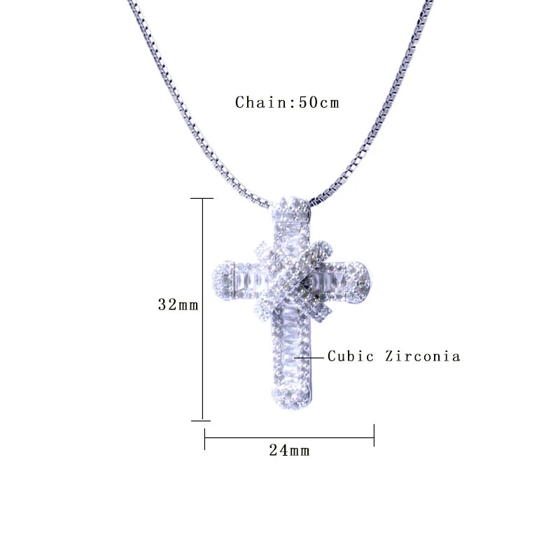 Gift-ready women's crystal cross pendant necklace with a brilliant sparkle. Elegant and timeless spiritual jewelry.