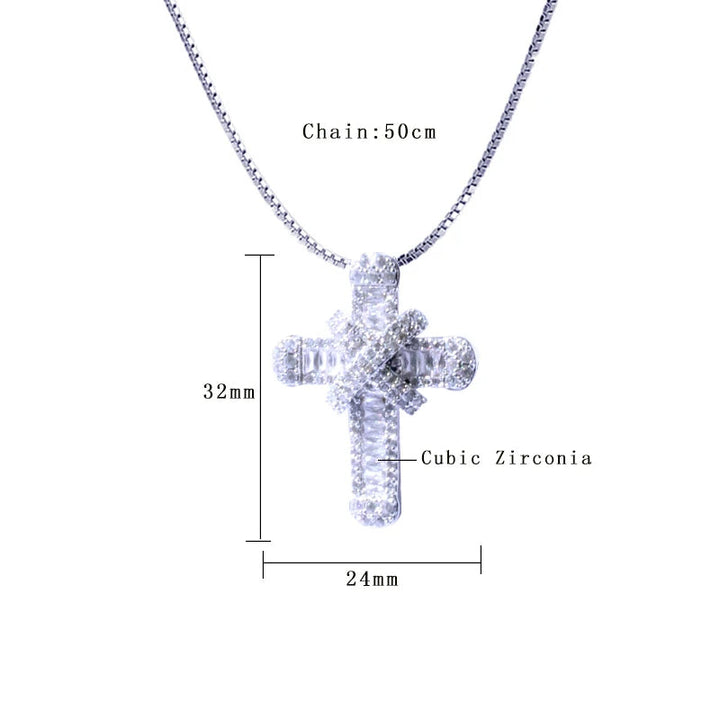 Gift-ready women's crystal cross pendant necklace with a brilliant sparkle. Elegant and timeless spiritual jewelry.