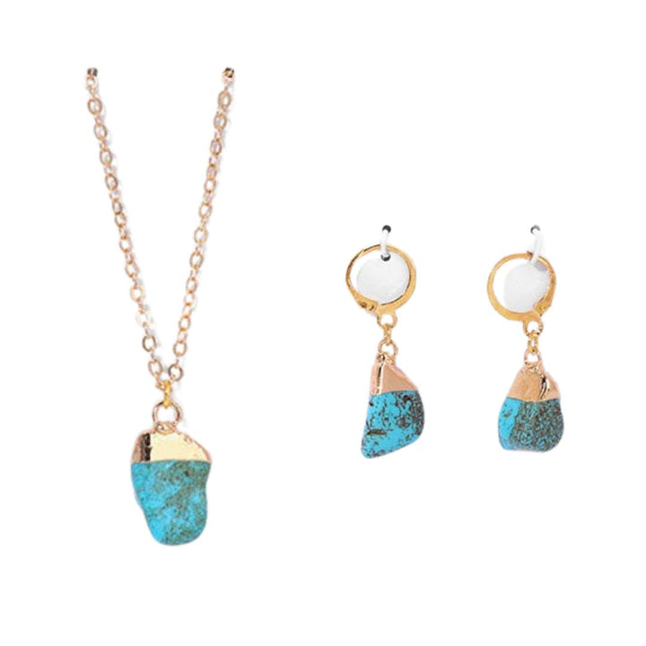 Crystal jewelry set for women reflecting light, featuring an elegant necklace & earrings accessory.
