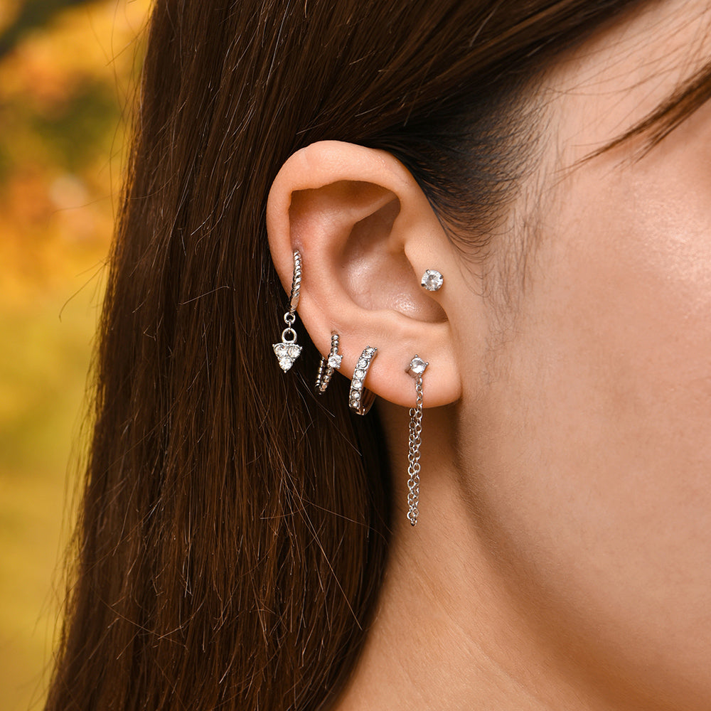 Versatile elegant dangle earrings for women. Gold or silver, crystal accents.
