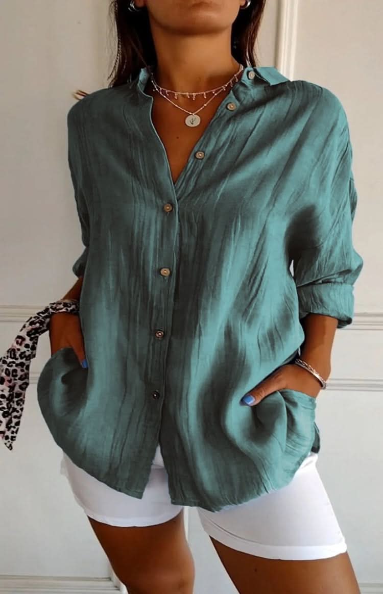 Everyday women's blouse, stylish and comfortable. A polished long sleeve top for various occasions.