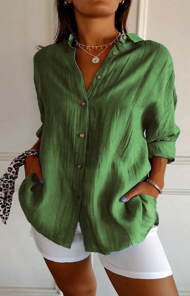 Classic long sleeve women's blouse, an elegant and professional top for versatile ladies styling.