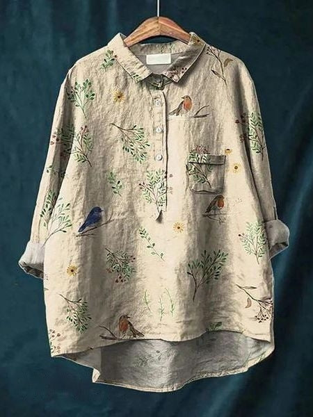 Elegant women's blouse, featuring a stylish floral design for comfort & chic fashion.