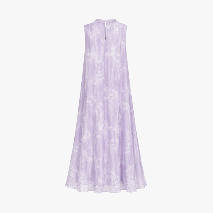 Chic women's floral high neck maxi dress; an elegant and flowy option for formal or evening wear.