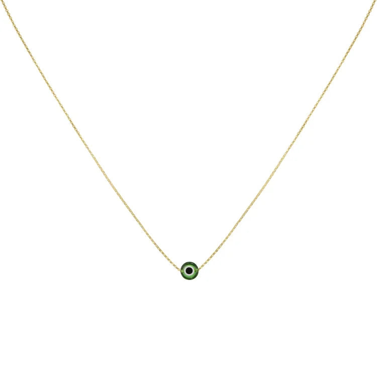 Glossy Nazar protection necklace for women, elegant spiritual amulet jewelry, offering symbolic protection.
