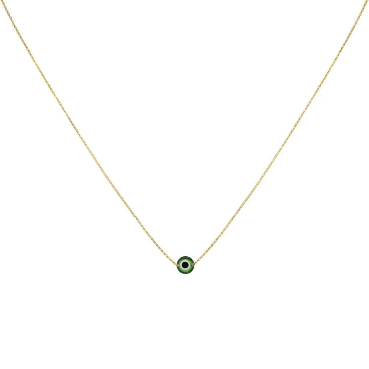 Glossy Nazar protection necklace for women, elegant spiritual amulet jewelry, offering symbolic protection.