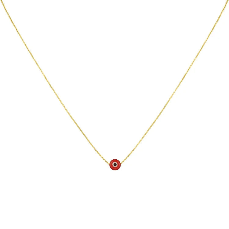 Dainty women's glossy Nazar necklace, a beautiful evil eye talisman & meaningful spiritual protection jewelry.