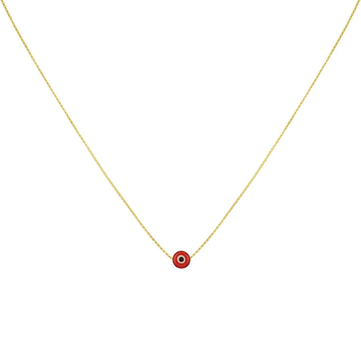 Dainty women's glossy Nazar necklace, a beautiful evil eye talisman & meaningful spiritual protection jewelry.