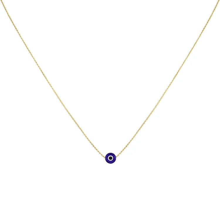Fashionable glossy Nazar protection necklace for women, elegant evil eye amulet, a unique spiritual jewelry gift.