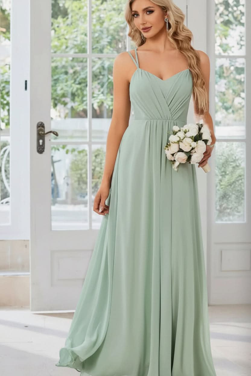 Front view: Women's elegant halter neck keyhole A-line maxi dress. Ideal formal evening gown for special events.
