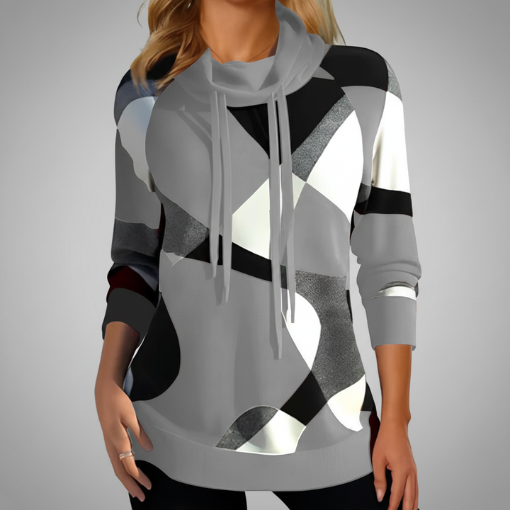 Warm women's high-neck sweater, a versatile piece for casual winter fashion and layering.