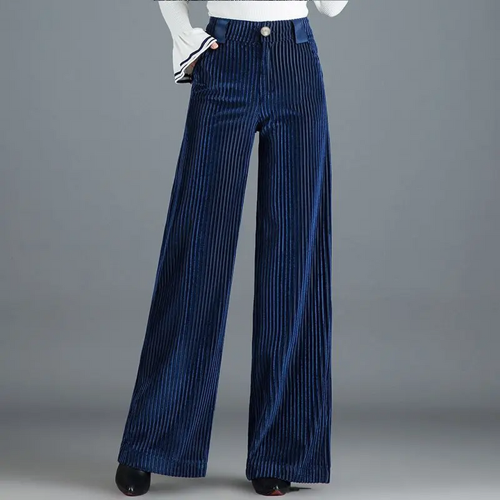 Women's elegant high-waisted wide-leg trousers for sophisticated office wear. Timeless & flattering.