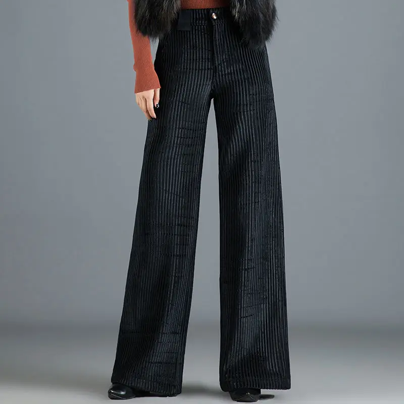 Timeless high-waisted wide-leg women's pants. Comfortable, flattering, & perfect for elegant and professional attire.