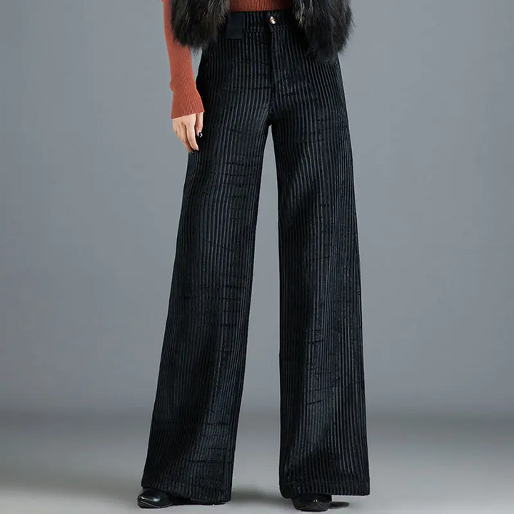 Timeless high-waisted wide-leg women's pants. Comfortable, flattering, & perfect for elegant and professional attire.