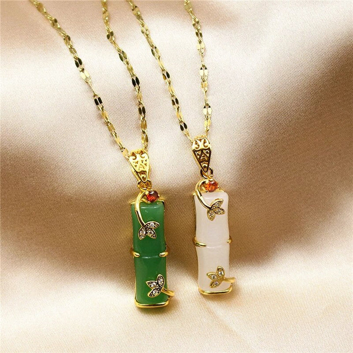 Beautiful jade amulet necklace, a perfect elegant women's jewelry gift.