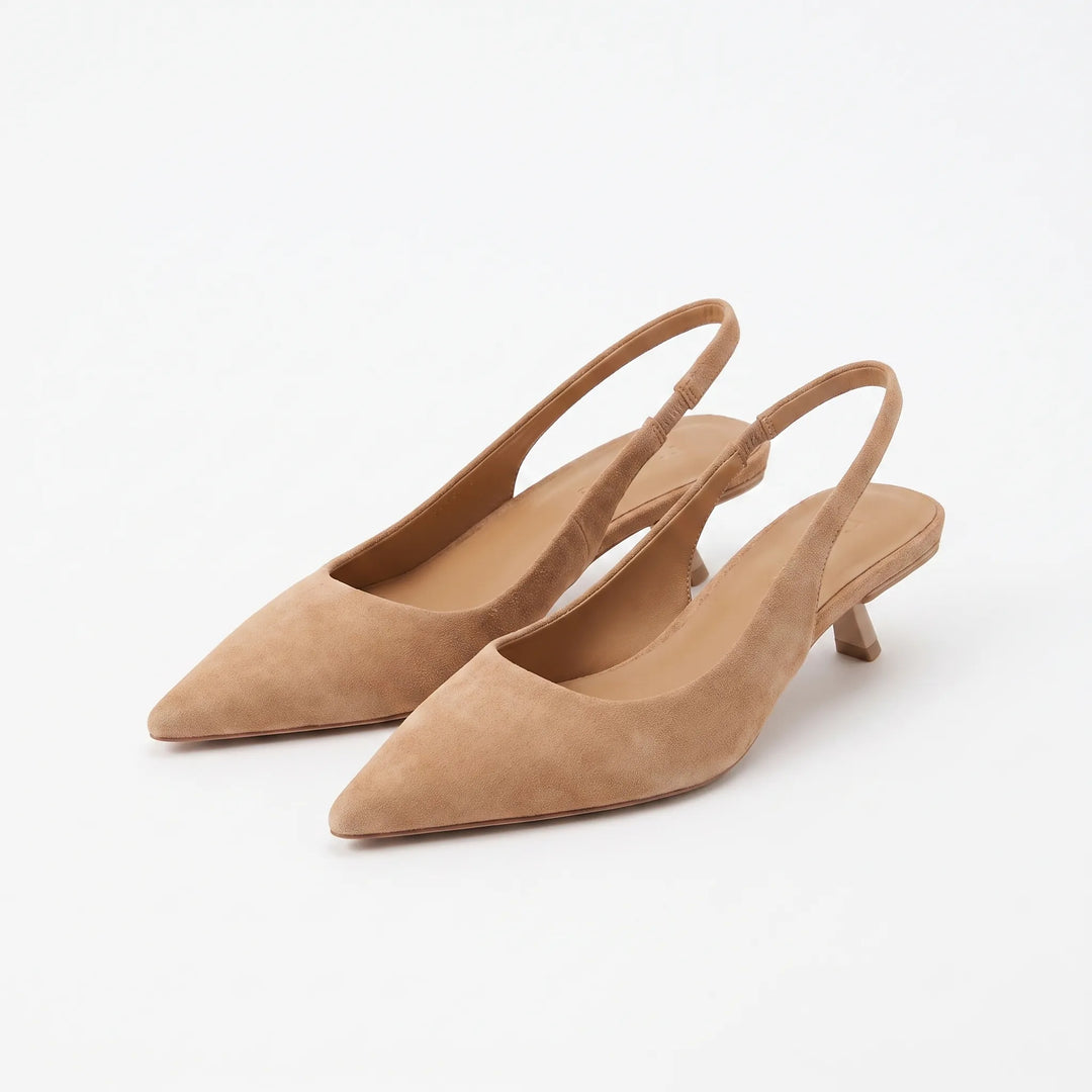 Formal women's slip-on kitten heel sandals, an elegant choice for office, parties, or special events.