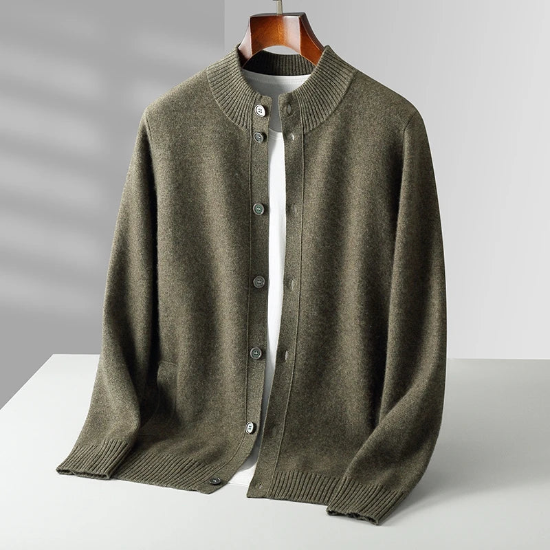 Classic fit women's knit cardigan, elegant long sleeve sweater for versatile fashion layering.
