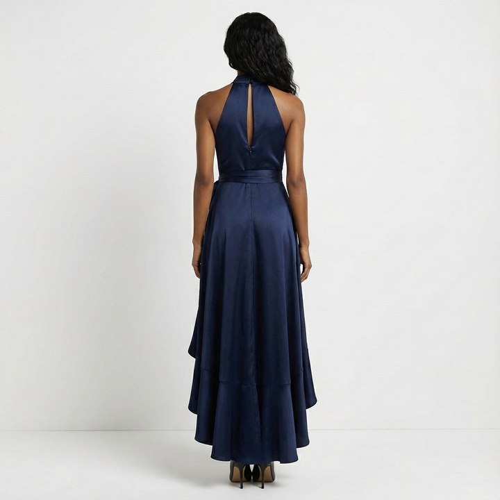 Versatile women's maxi dress with tie-waist bow, great for wedding guests, parties, or formal events.