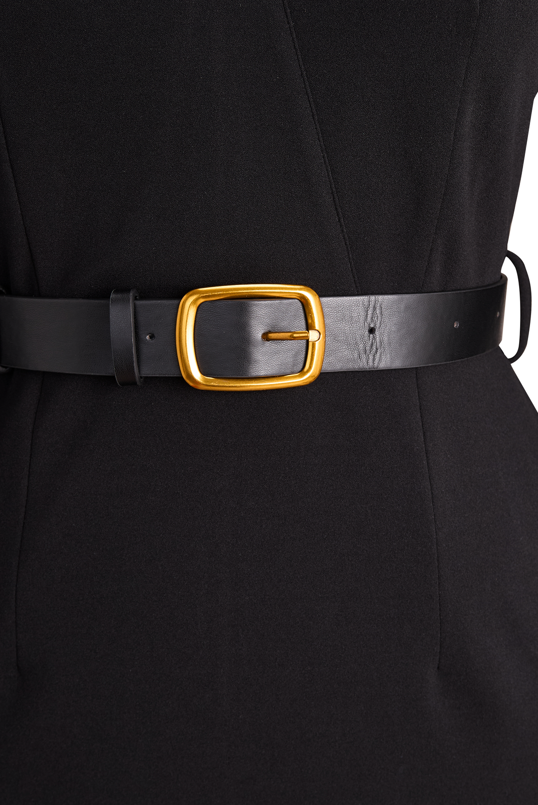 Sophisticated women's elegant sheath midi dress with mandarin collar & belt, offering comfort & style.