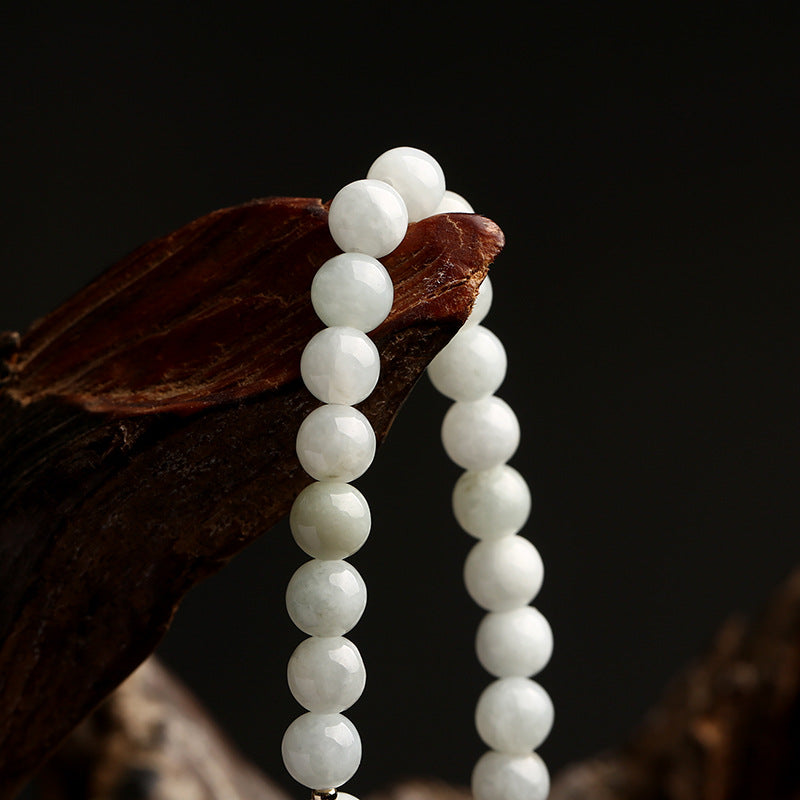 Handcrafted women's bracelet with genuine natural jade and agate stones. Perfect elegant jewelry gift.