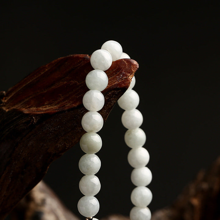 Handcrafted women's bracelet with genuine natural jade and agate stones. Perfect elegant jewelry gift.