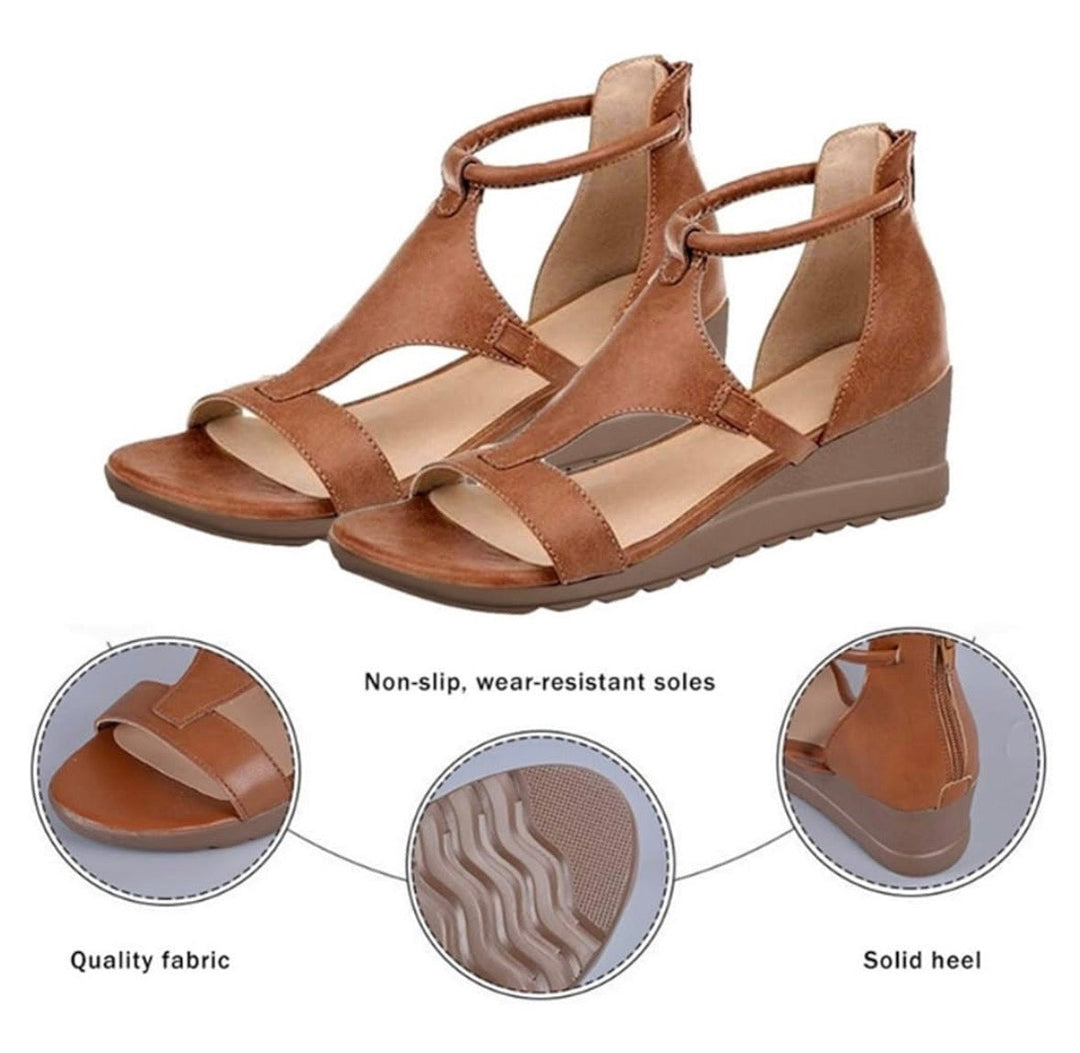 Comfortable women's sandals with orthopedic arch support. Elegant and stylish footwear for summer casual wear.