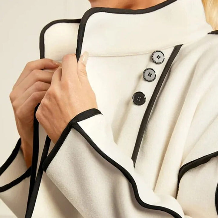 Stylish new arrival: Women's elegant piped insulated jacket, offering a chic and warm outerwear option. Sophisticated look.