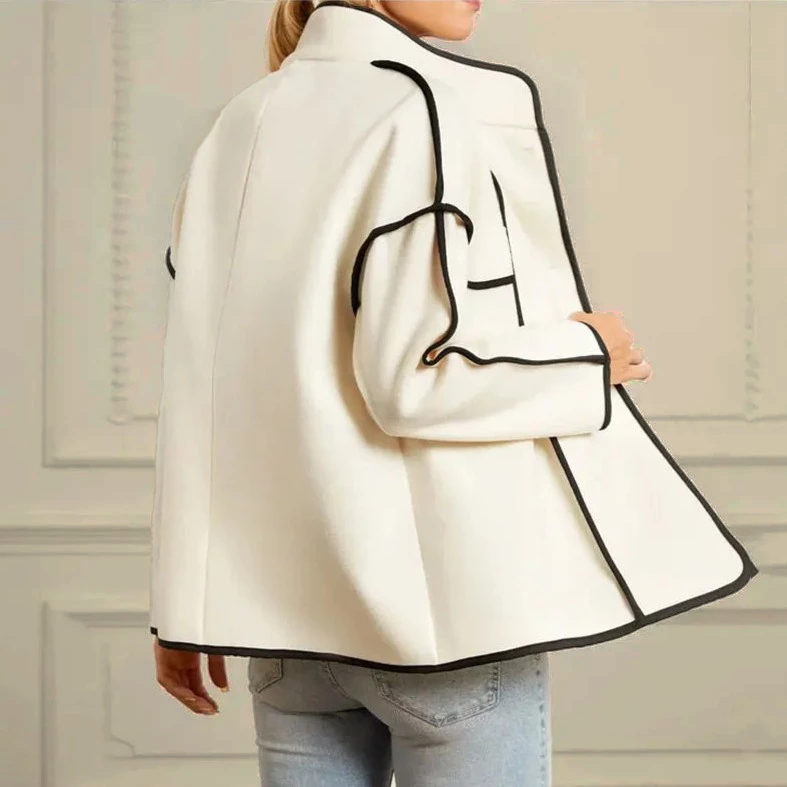 Cozy women's elegant piped insulated jacket. Premium material ensures warmth & comfort. Versatile for any occasion.