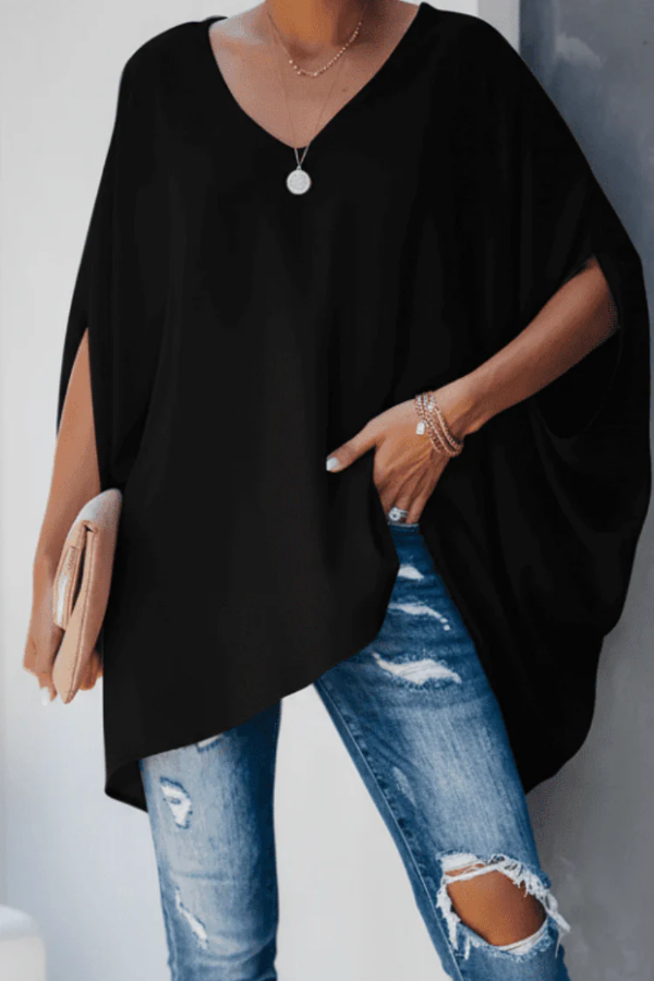 Chic women's pleated V-neck blouse. A versatile short sleeve top for spring fashion & summer style; casual or elegant.