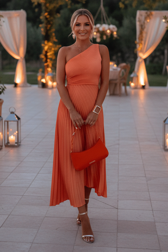 White one-shoulder maxi dress, a sophisticated women's summer or special occasion formal dress.