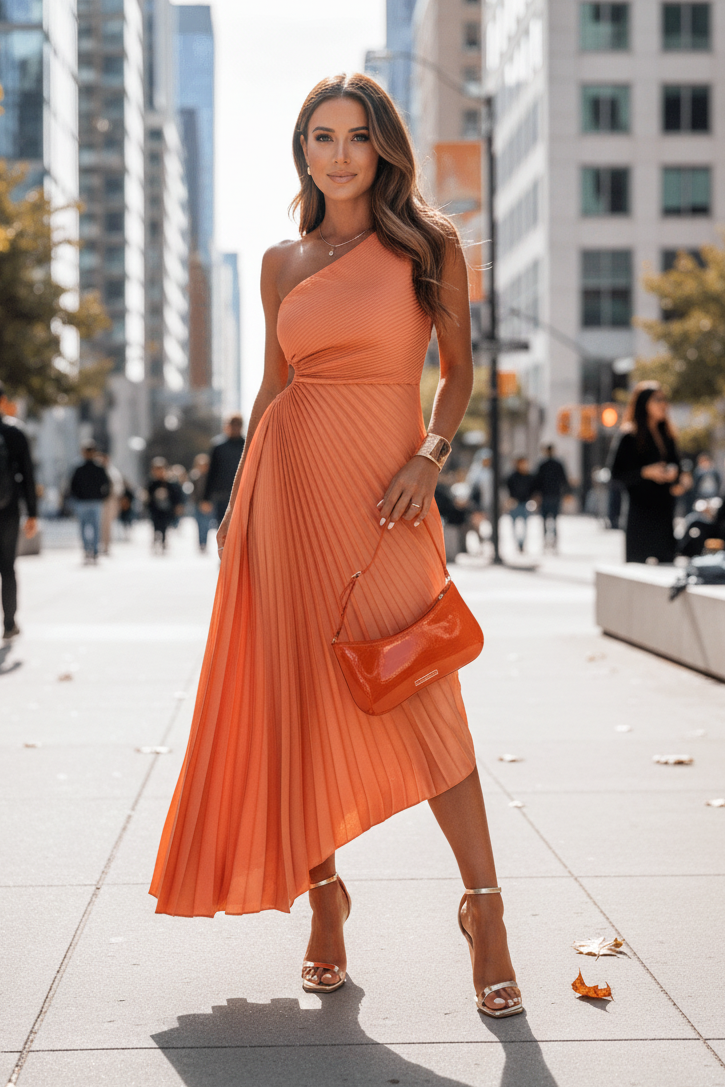 Classic elegant one-shoulder maxi dress, women's formal evening gown for special events & parties.