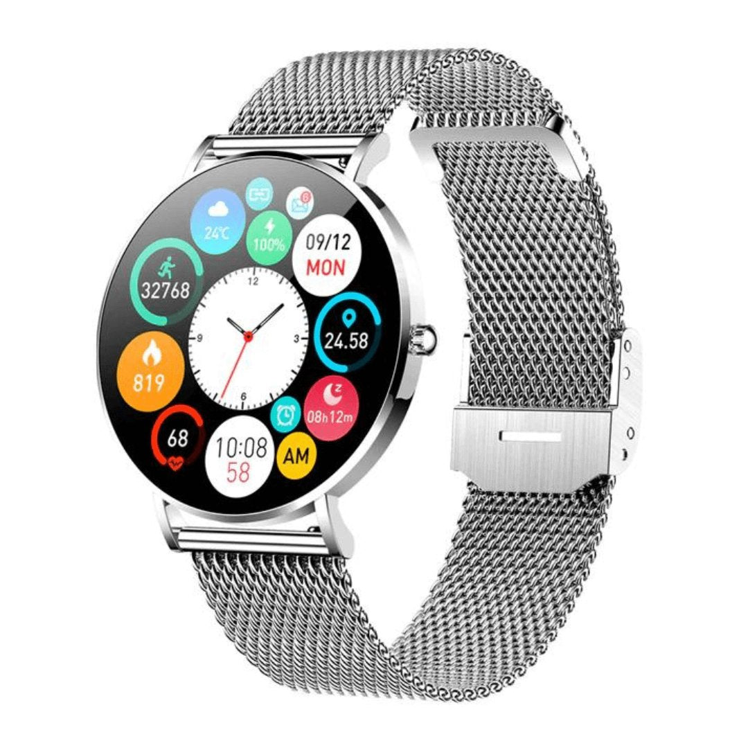 Versatile women's smartwatch for daily elegance. Health monitoring, fitness tracking & custom faces in a sleek design.