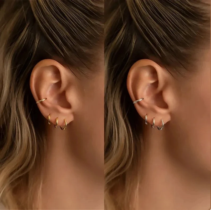 Classic gold and silver hoop earrings, women's jewelry essentials, hypoallergenic and stylish